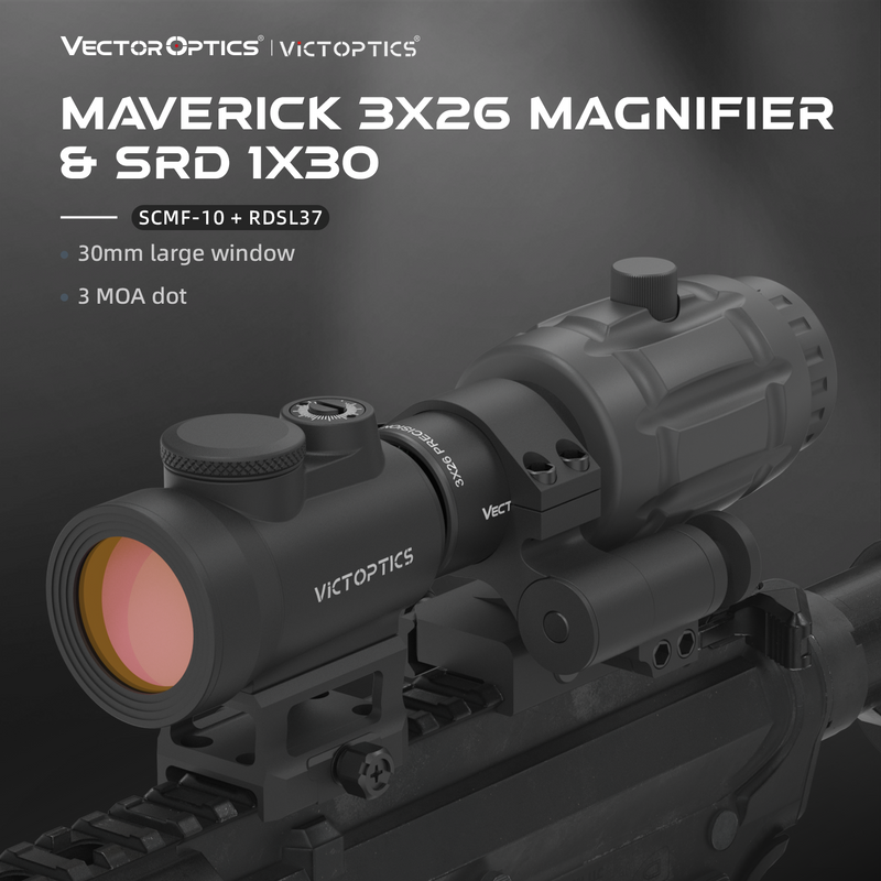 Load image into Gallery viewer, Maverick 3× Magnifier Combo with 1×20/23/30 Red Dot – 3/3.5 MOA, Multi-Level Illumination &amp; Reticle

