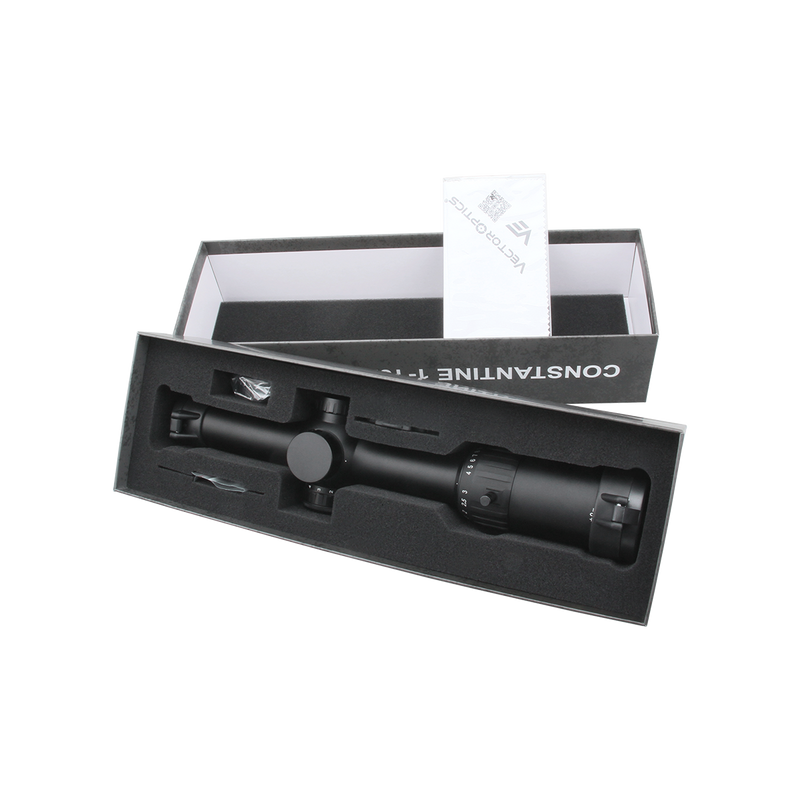 갤러리 뷰어에 이미지 로드, Constantine 1-10x24 SFP Riflescope packing box open
