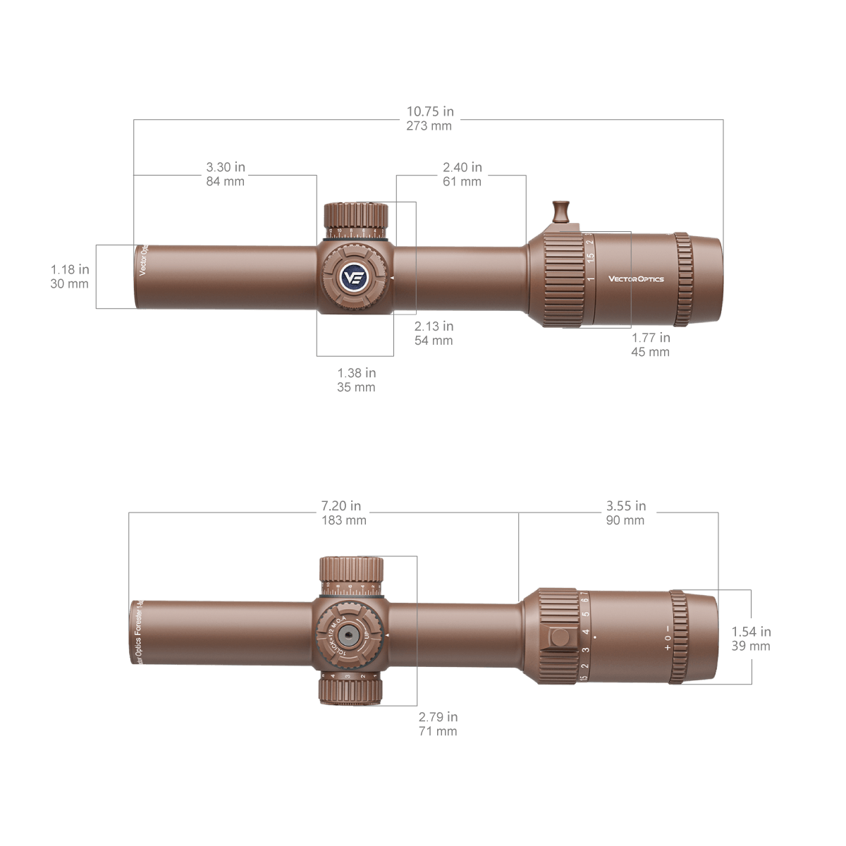 Forester 1-8x24 SFP FDE Rifle Scope (SCOC-39)