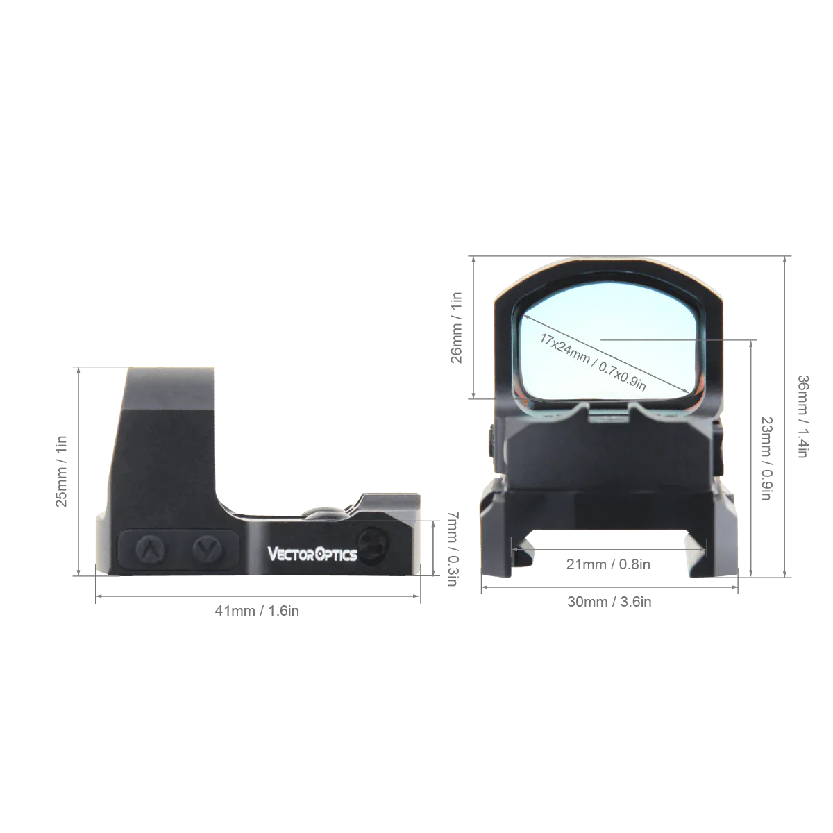 Frenzy-S 1x17x24 SAS Battery Side Loading Red Dot Sight (SCRD-62)