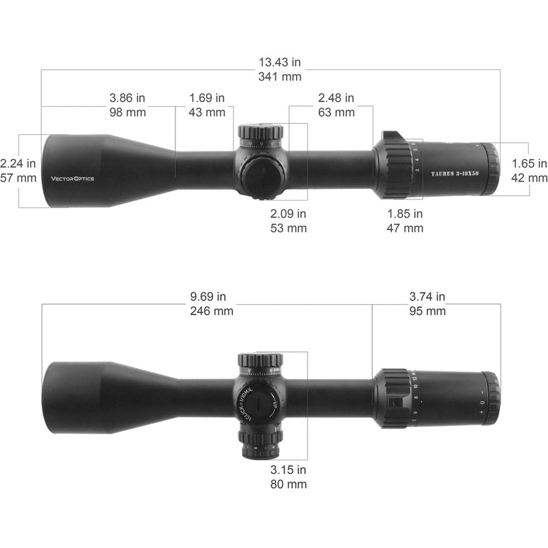 갤러리 뷰어에 이미지 로드, Taurus 3-18x50FFP Riflescope Details
