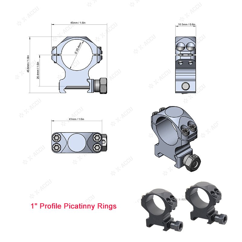 갤러리 뷰어에 이미지 로드, X-Accu 25.4mm/30mm/34mm Scope Rings - Vector Optics Online Store
