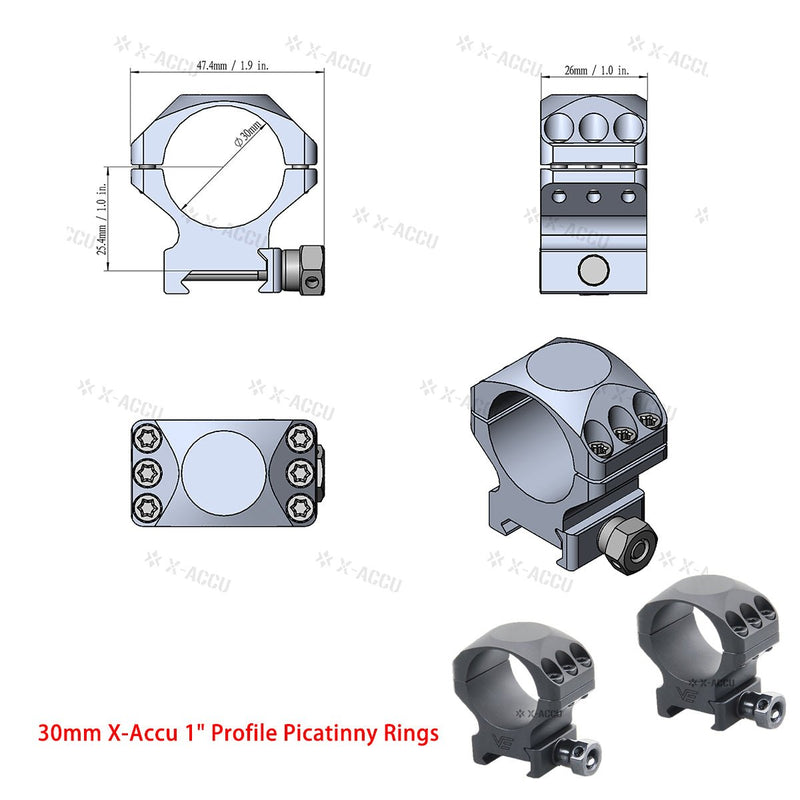 갤러리 뷰어에 이미지 로드, X-Accu Mighty 30mm Scope Rings - Vector Optics Online Store
