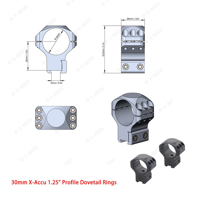 갤러리 뷰어에 이미지 로드, X-Accu Mighty 30mm Scope Rings - Vector Optics Online Store
