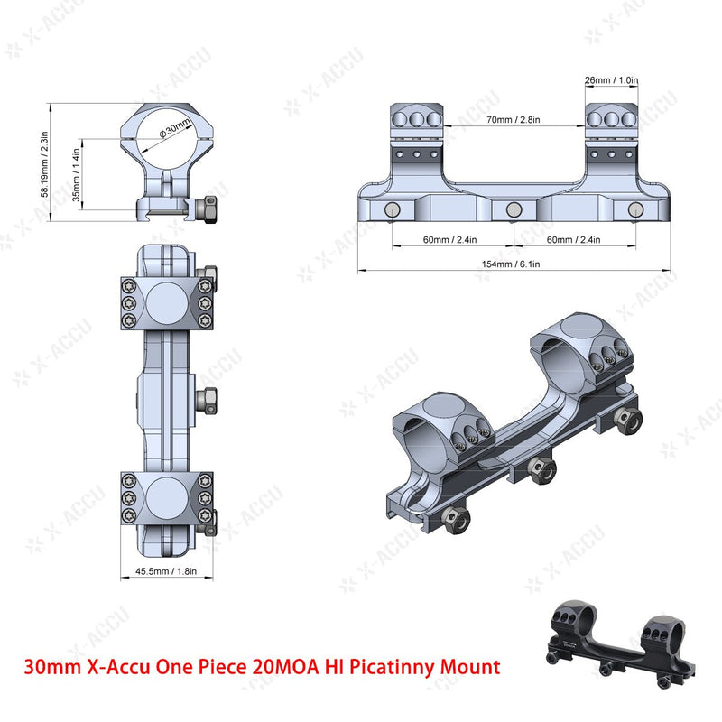 갤러리 뷰어에 이미지 로드, X-Accu Mighty 30mm Scope Rings - Vector Optics Online Store
