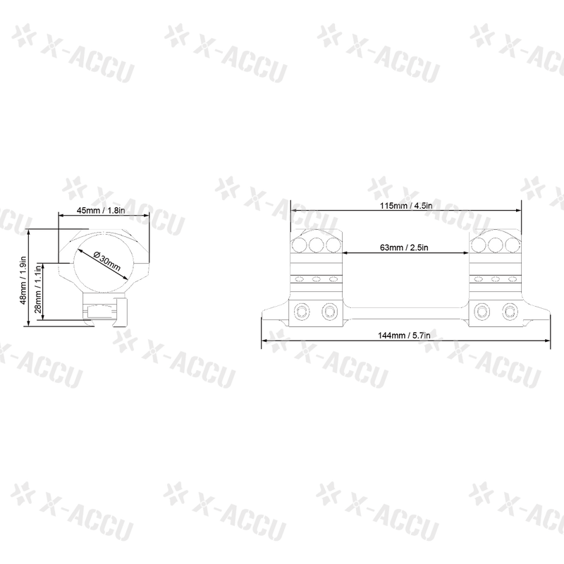 갤러리 뷰어에 이미지 로드, X-ACCU 30/34mm One Piece Dovetail &amp; Picatinny Rings Mount - Vector Optics Online Store
