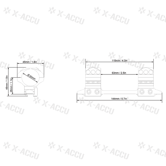 X-ACCU 30/34mm One Piece Dovetail & Picatinny Rings Mount - Vector Optics Online Store