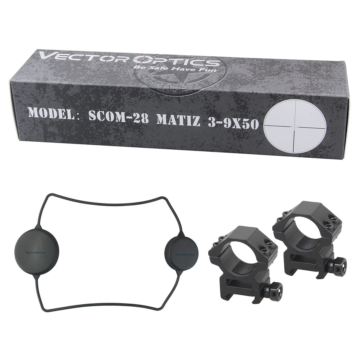 Vector Optics Matiz 3-9x50 E 25.4mm 1 Inch Hunting Rimfire Rifle Scope Etched Glass #4 Reticle Illuminated w/ Edge to Edge Image
