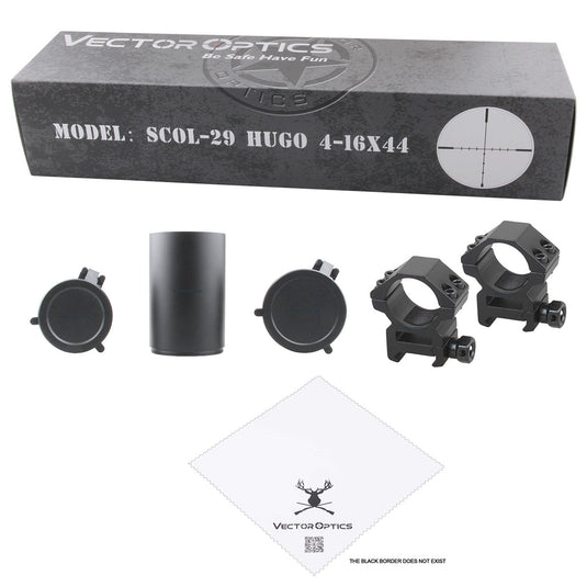 Vector Optics Hugo 4-16x44 Varmint Shooting 1 Inch Riflescope Min 10 Yds BDC Ranging Wire Reticle Turret Lock Side Focus
