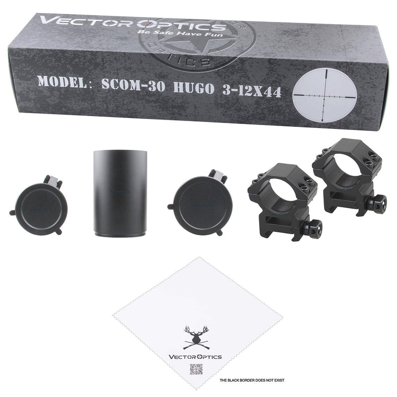 갤러리 뷰어에 이미지 로드, Vector Optics Hugo 3-12x44 Varmint Shooting 1 Inch Riflescope Min 10 Yds Wire BDC Ranging Reticle Turret Lock Side Focus
